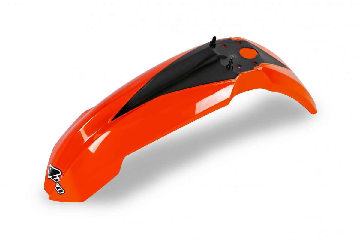 Parafanghi Anteriori arancio fluoro per Ktm SX 85 (2013-17) - PLASTICHE REPLICA - KT04040-FFLU - Ufo Plast