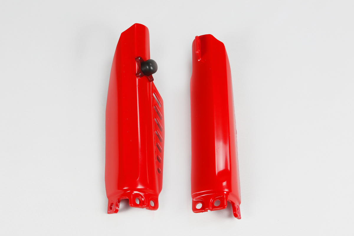 Fork Slider Protector + Quick Starter red for Honda CR 85 (2003-25) - CRF 150R (2007-25) - REPLICA PLASTICS - HO04611-070 - U...