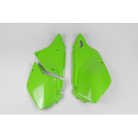 Fiancatine Laterali verde per Kawasaki KLX 400R (2003-25) - PLASTICHE REPLICA - KA03743-026 - Ufo Plast