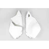 Fiancatine Laterali bianco per Kawasaki KLX 400R (2003-25) - PLASTICHE REPLICA - KA03743-047 - Ufo Plast