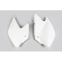 Fiancatine Laterali bianco per Kawasaki KLX 450R (2007-25) - PLASTICHE REPLICA - KA03790-047 - Ufo Plast