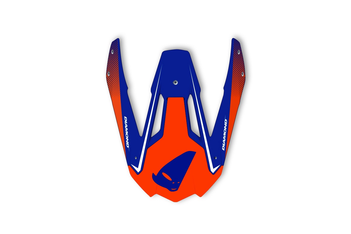 Frontino per casco motocross Diamond rosso e blu - PROTEZIONI - HR093 - Ufo Plast