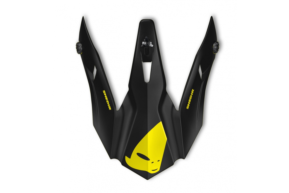 Frontino per casco motocross Quiver Shedir giallo e nero - Ricambi caschi - HR127 - Ufo Plast