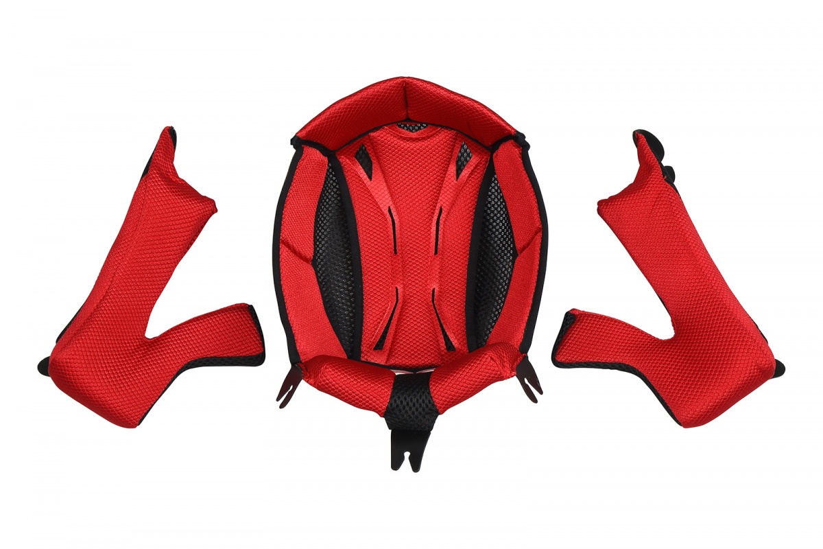 Cuffia e guanciali casco motocross Quiver rosso - Ricambi caschi - HR130-B - Ufo Plast