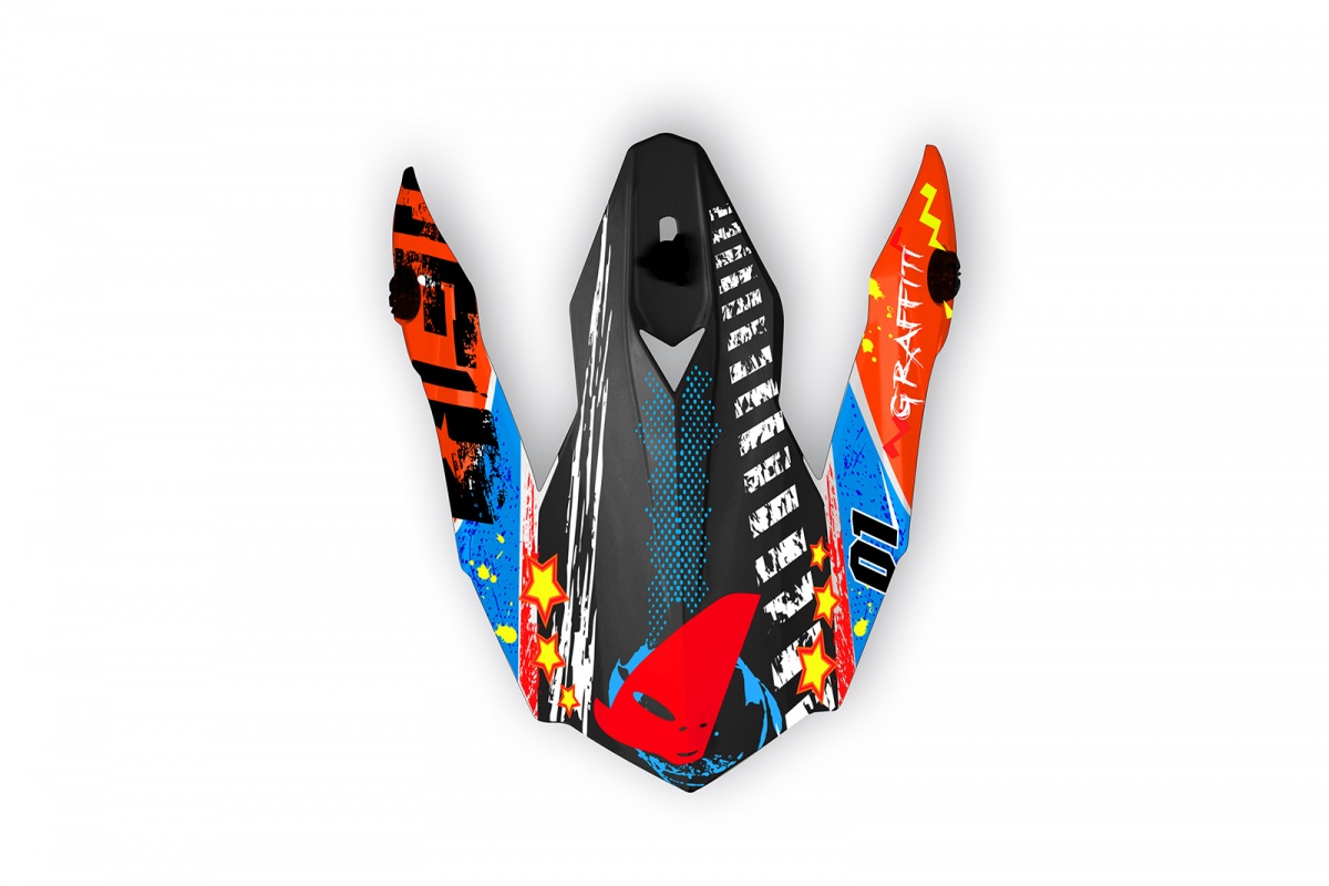 Frontino casco motocross Onyx graffiti - Ricambi caschi - HR122 - Ufo Plast