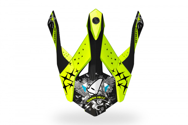 Frontino casco motocross Intrepid nero e giallo fluo - Ricambi caschi - HR139 - Ufo Plast