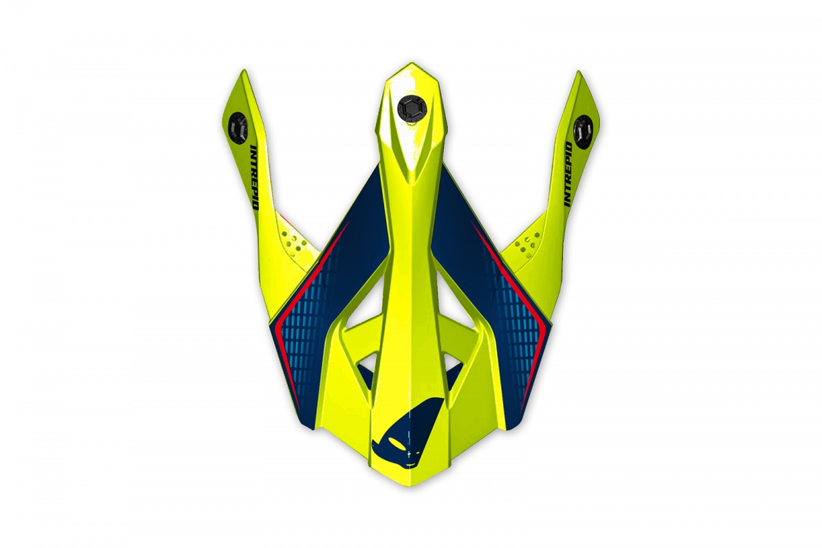 Frontino Intrepid giallo fluo e blu - Ricambi caschi - HR151 - Ufo Plast