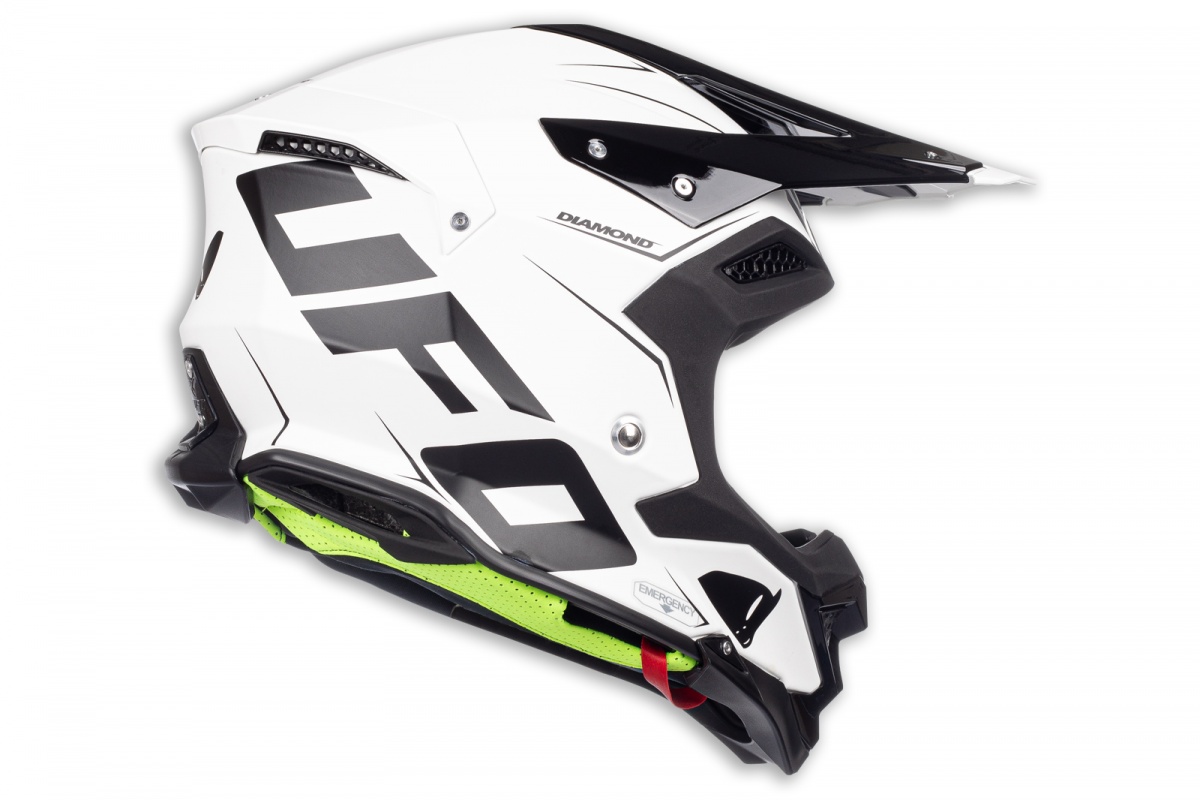 Casco motocross Diamond limited edition bianco e nero - ADULTO - HE051 - Ufo Plast