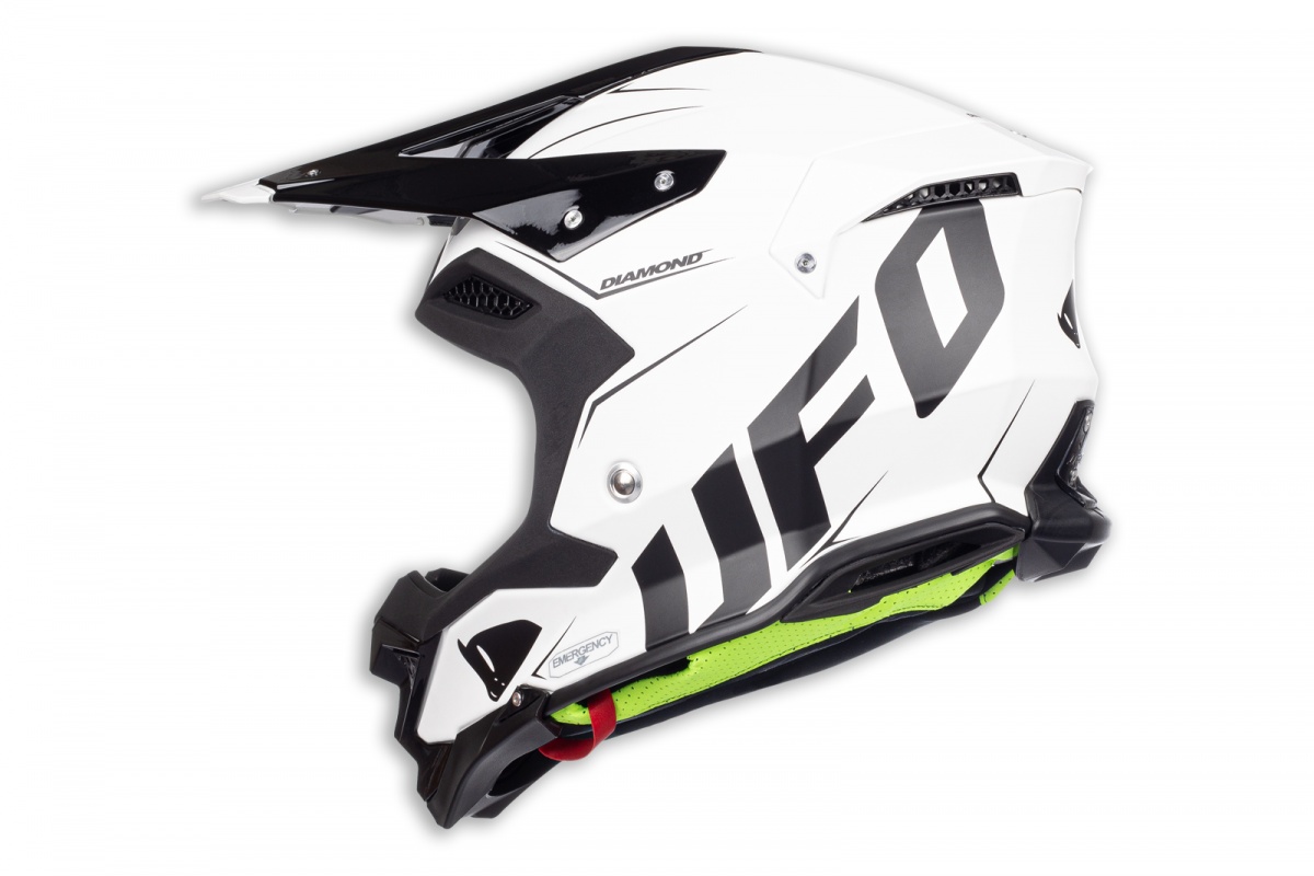 Casco motocross Diamond limited edition bianco e nero - ADULTO - HE051 - Ufo Plast