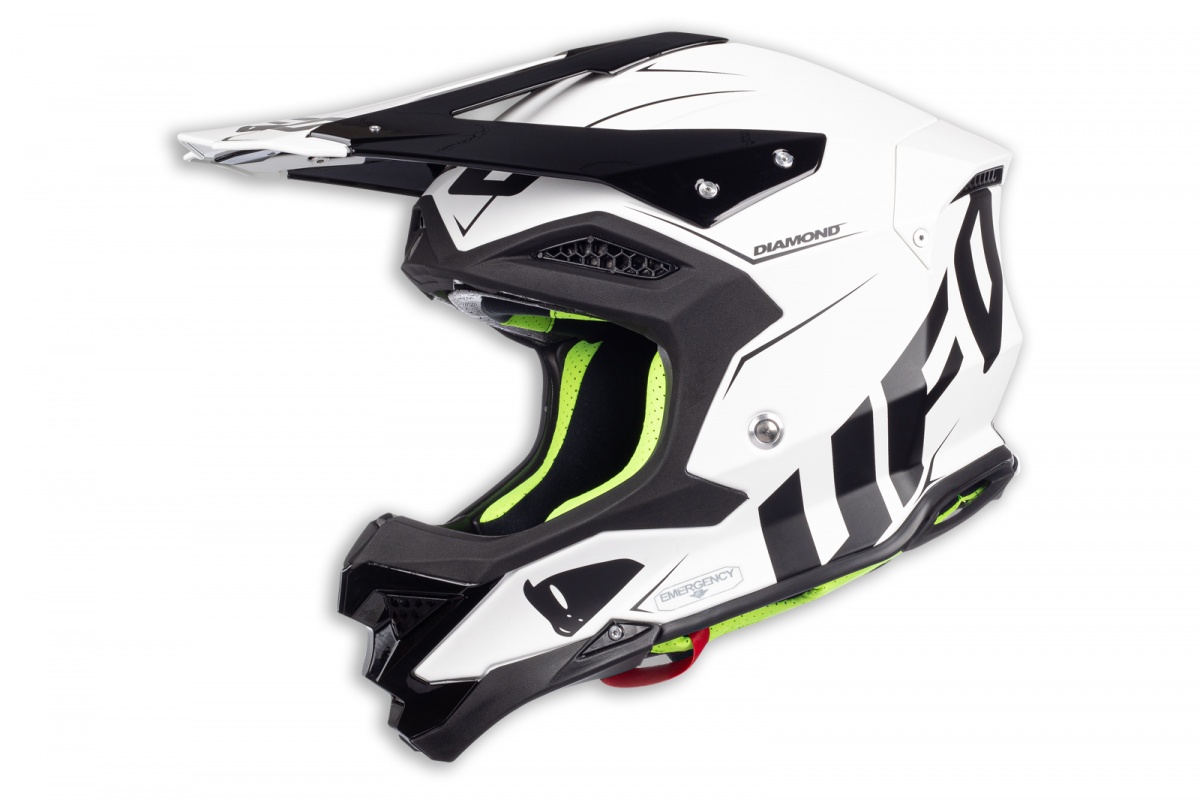 Casco motocross Diamond limited edition bianco e nero - ADULTO - HE051 - Ufo Plast