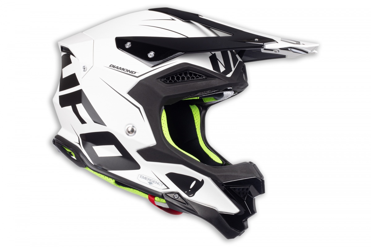 Casco motocross Diamond limited edition bianco e nero - ADULTO - HE051 - Ufo Plast