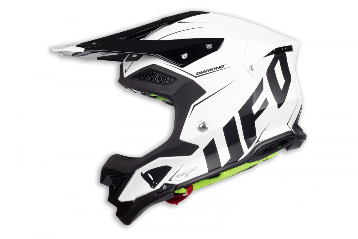 Casco motocross Diamond limited edition bianco e nero - ADULTO - HE051 - Ufo Plast