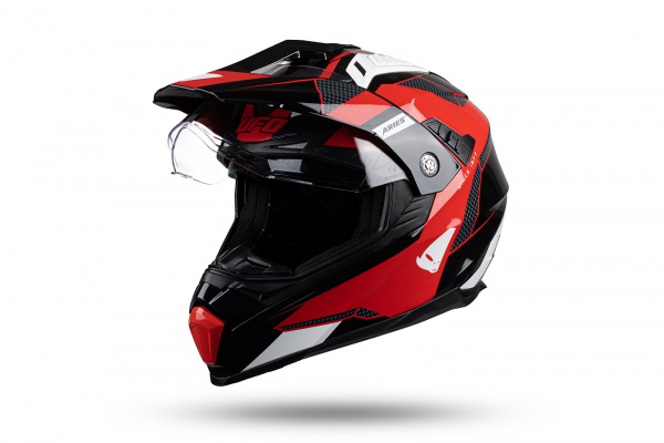 Motocross enduro helmet Aries black and red - PROTECTION - HE163 - UFO Plast