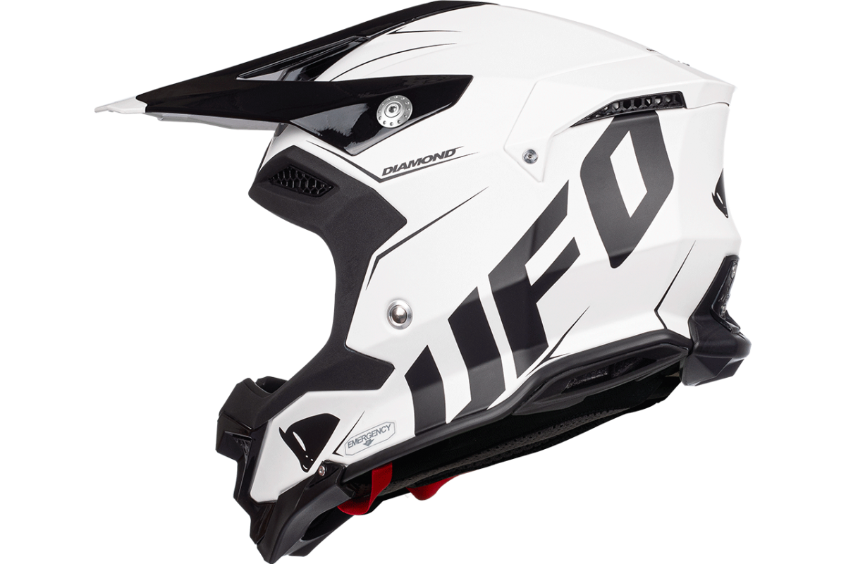 Casco motocross Diamond bianco e nero - ADULTO - He052 - Ufo Plast