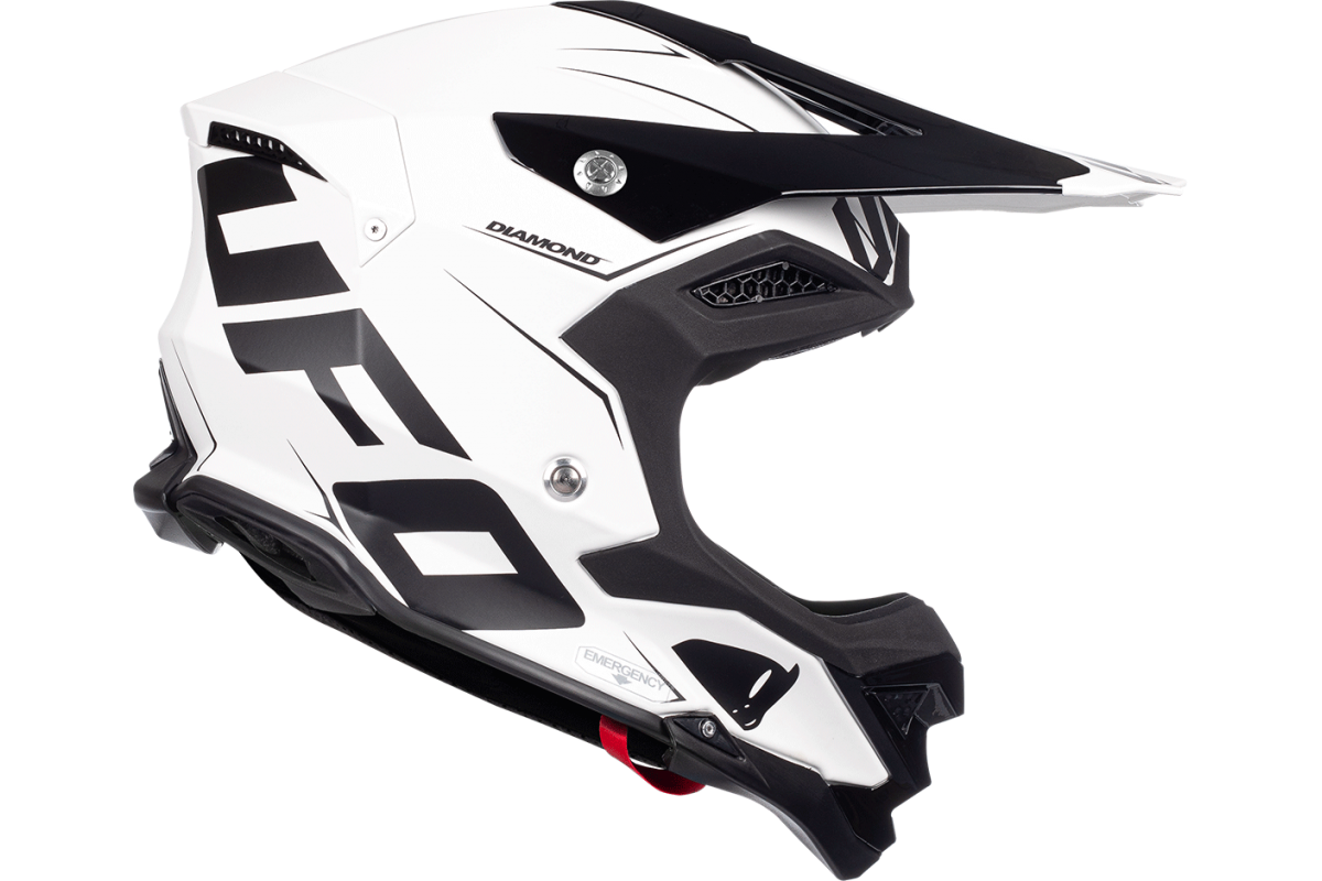 Casco motocross Diamond bianco e nero - ADULTO - He052 - Ufo Plast