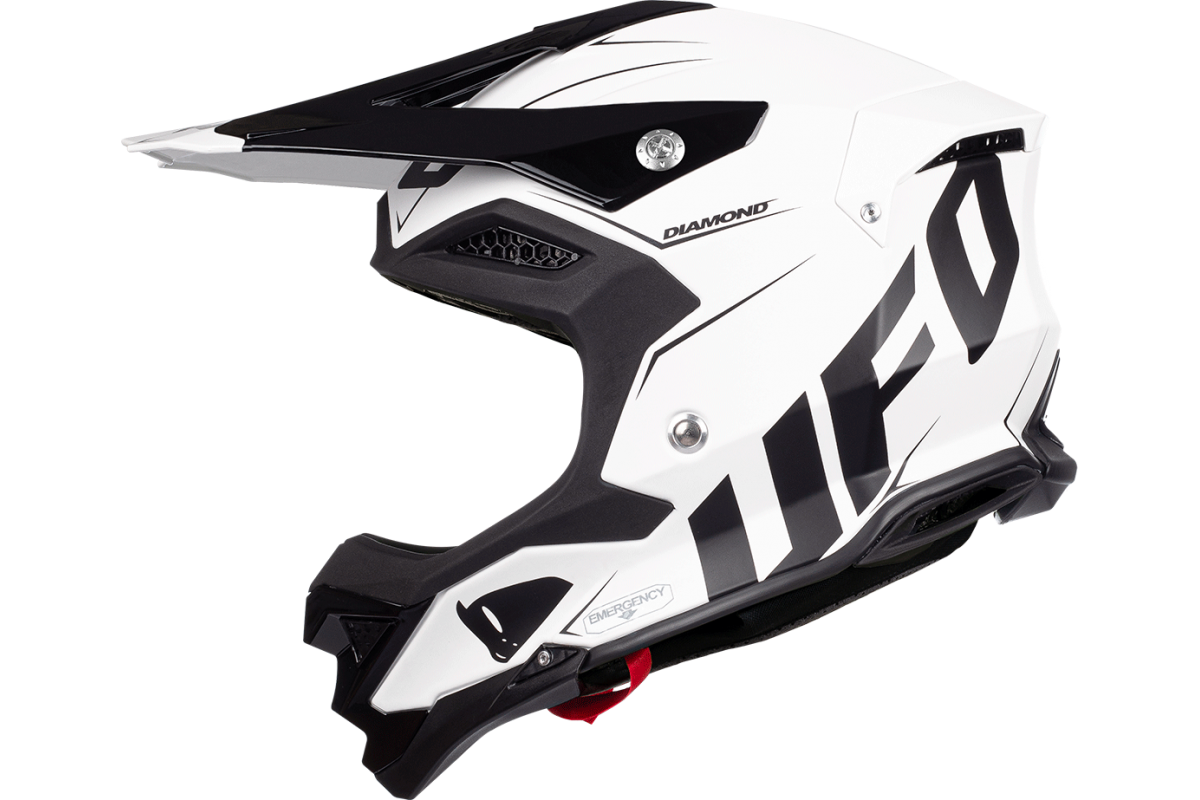 Casco motocross Diamond bianco e nero - ADULTO - He052 - Ufo Plast