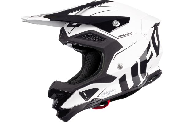 Casco motocross Diamond bianco e nero - ADULTO - He052 - Ufo Plast