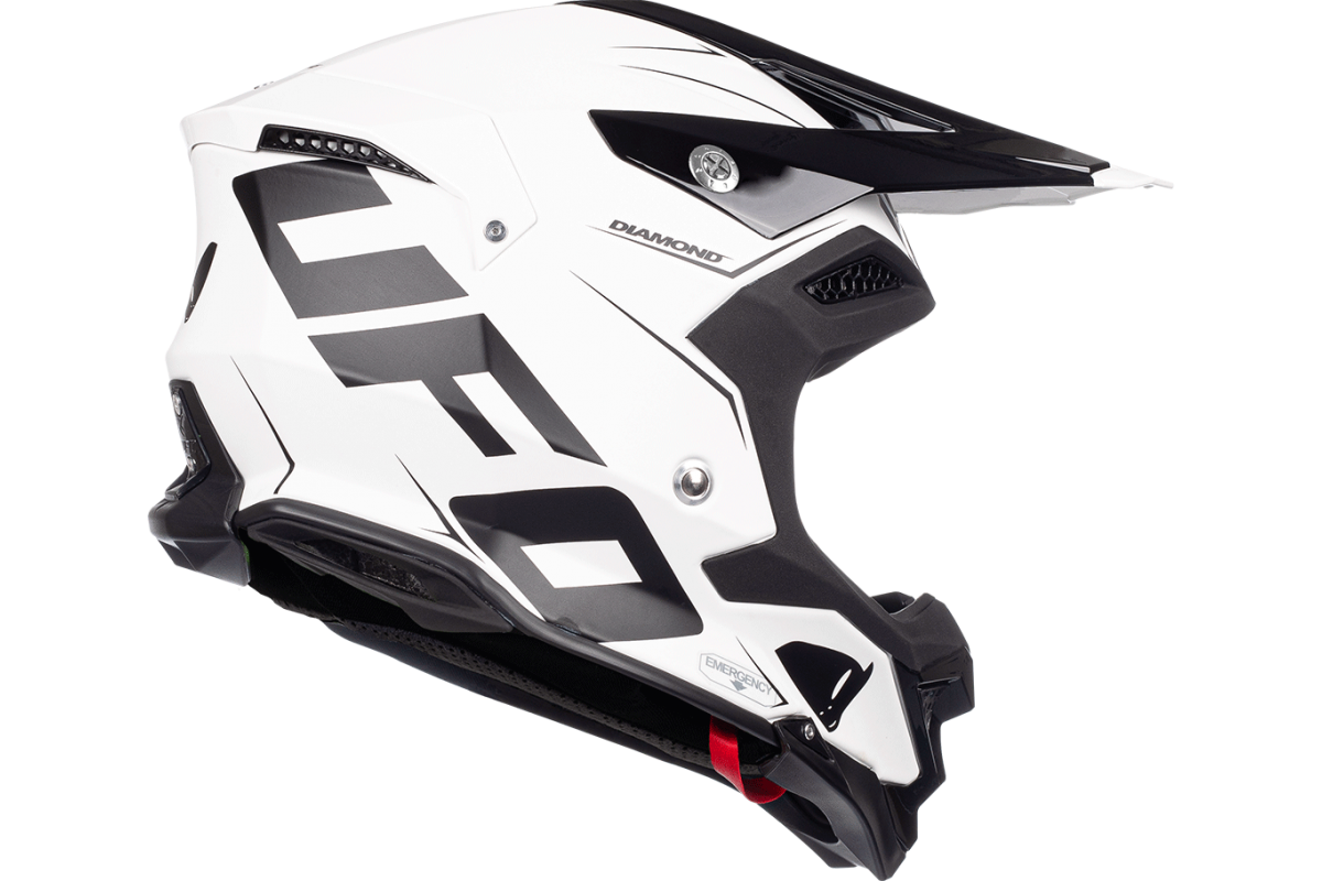 Casco motocross Diamond bianco e nero - ADULTO - He052 - Ufo Plast