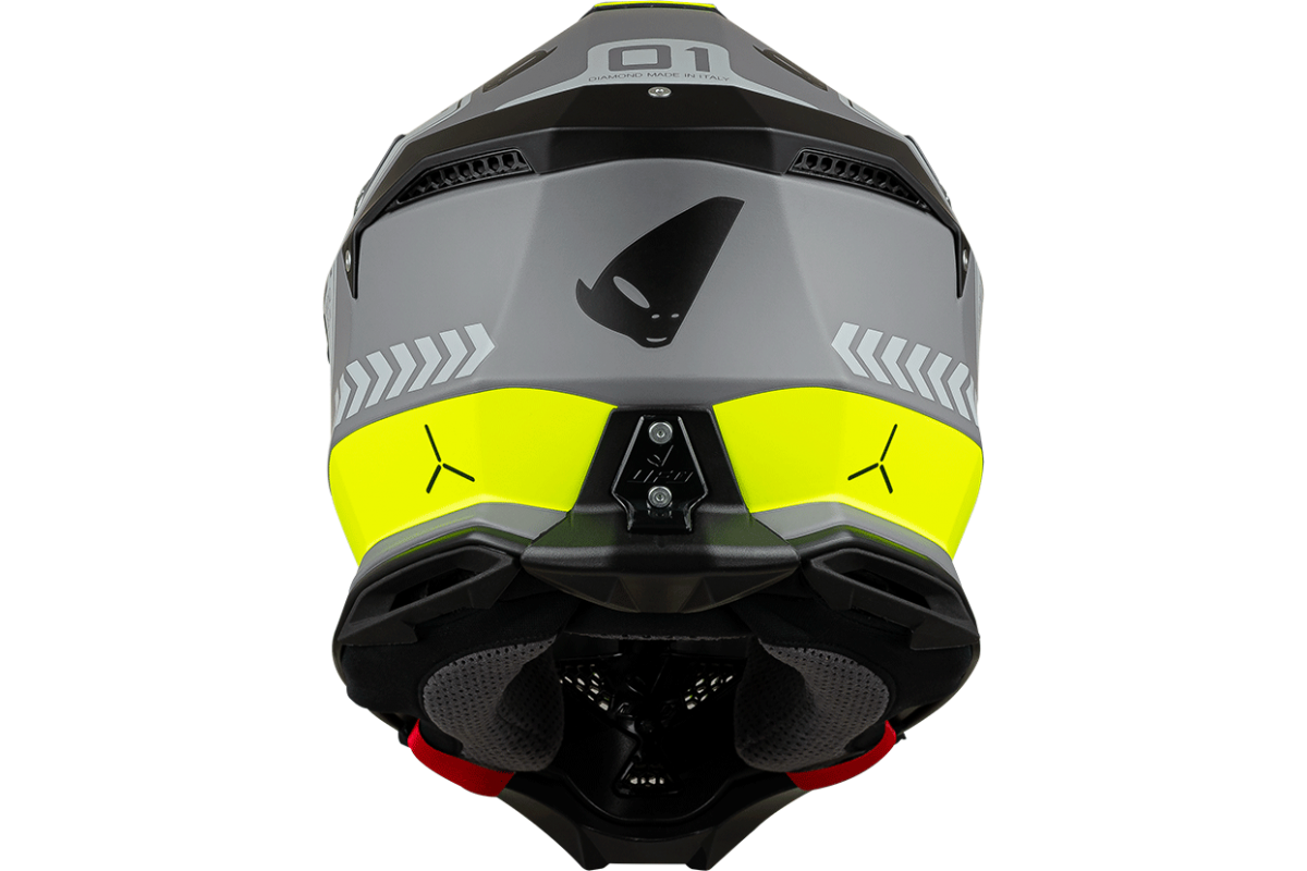 Casco motocross Diamond grigio e giallo fluo - Home - he055 - Ufo Plast