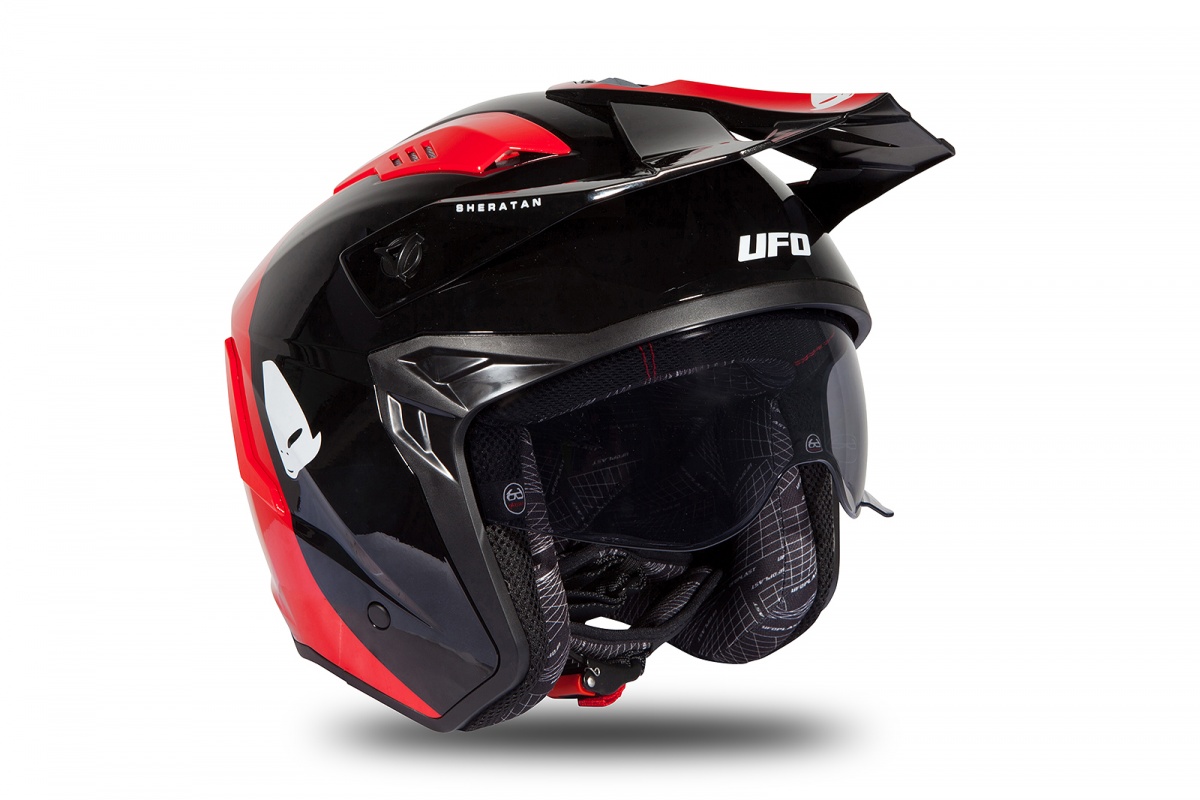 Jet helmet Sheratan black and red glossy - Helmets - HE189 - Ufo Plast