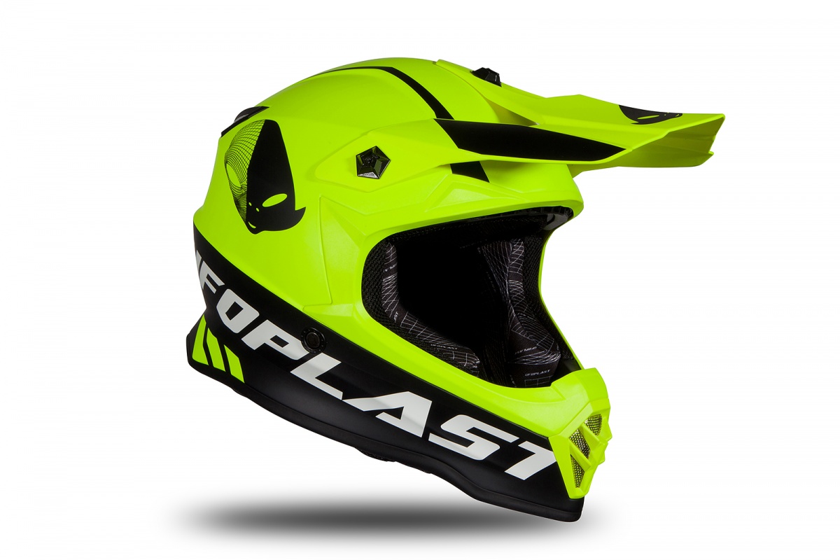 Motocross helmet for kids neon yellow matt - Home - HE190 - Ufo Plast