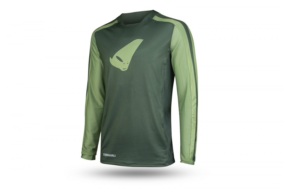 Maglia Mtb Terrain LV1 manica lunga verde - Maglie - JE05001-A - Ufo Plast