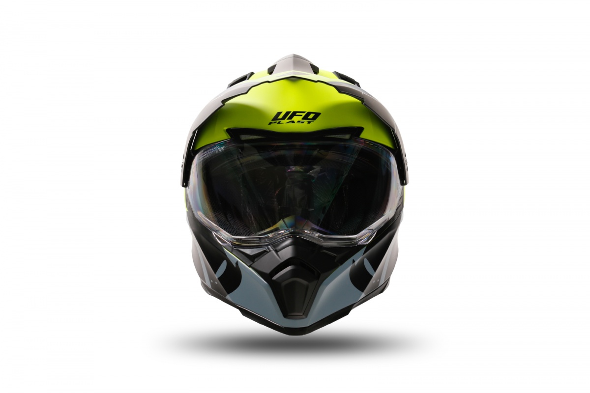 Casco motocross Aries nero e giallo fluo - Caschi - HE13500-DK - Ufo Plast