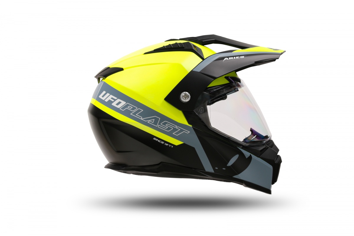 Casco motocross Aries nero e giallo fluo - Caschi - HE13500-DK - Ufo Plast