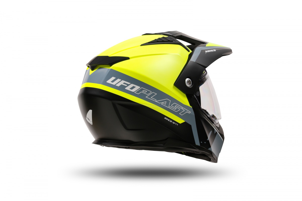 Casco motocross Aries nero e giallo fluo - Caschi - HE13500-DK - Ufo Plast