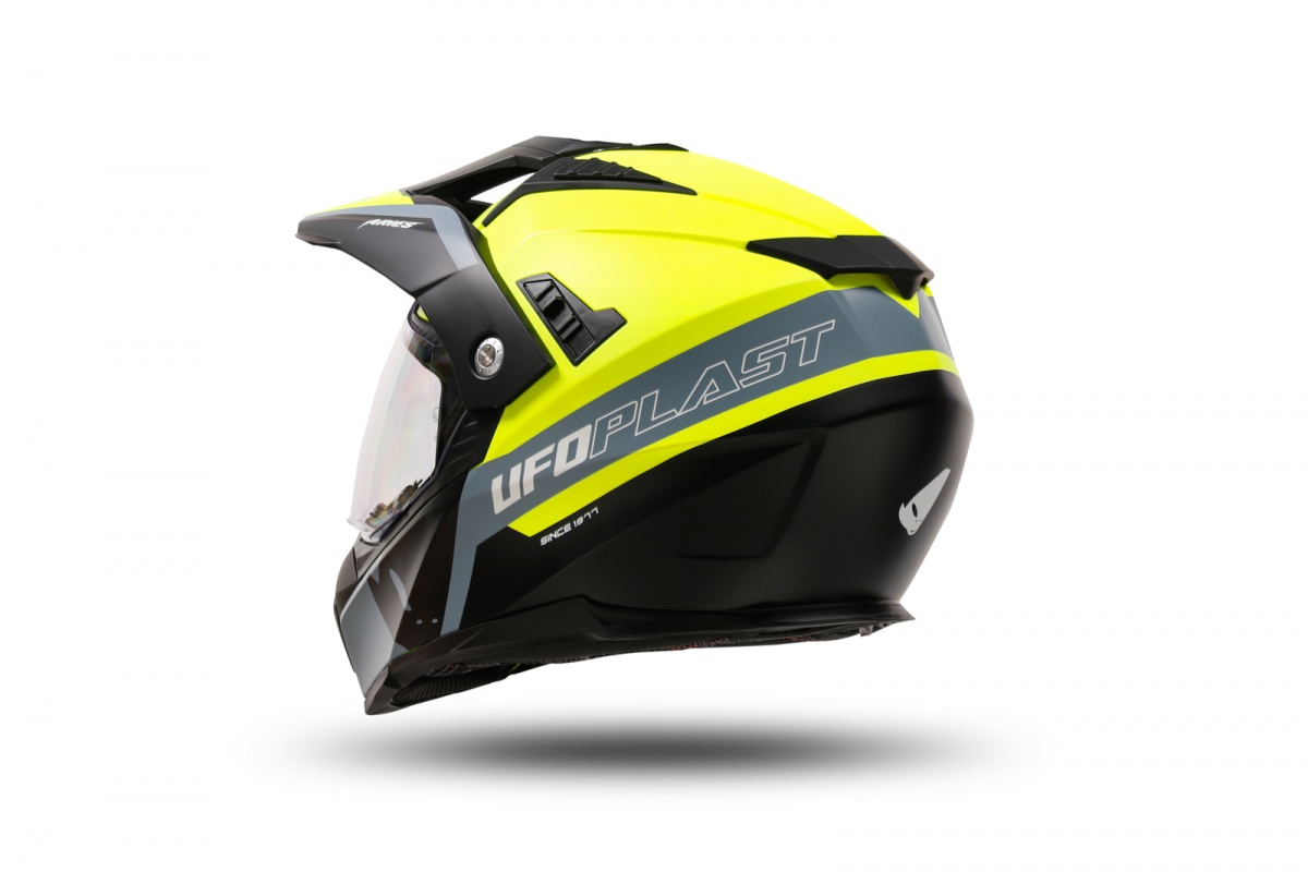 Casco motocross Aries nero e giallo fluo - Caschi - HE13500-DK - Ufo Plast