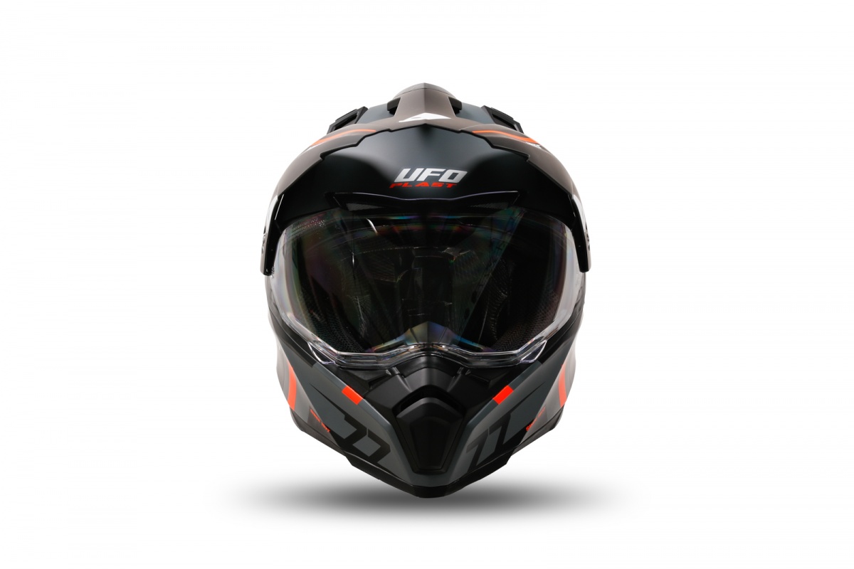 Casco motocross Aries grigio e arancione - Caschi - HE13500-EF - Ufo Plast