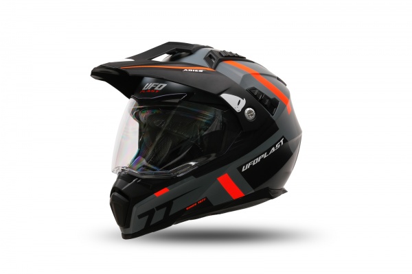 Casco motocross Aries grigio e arancione - Caschi - HE13500-EF - Ufo Plast