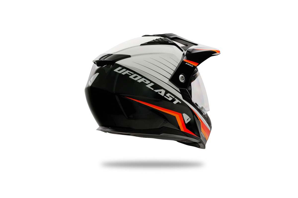 Casco motocross Aries nero e bianco - Caschi - HE13500-WK - Ufo Plast