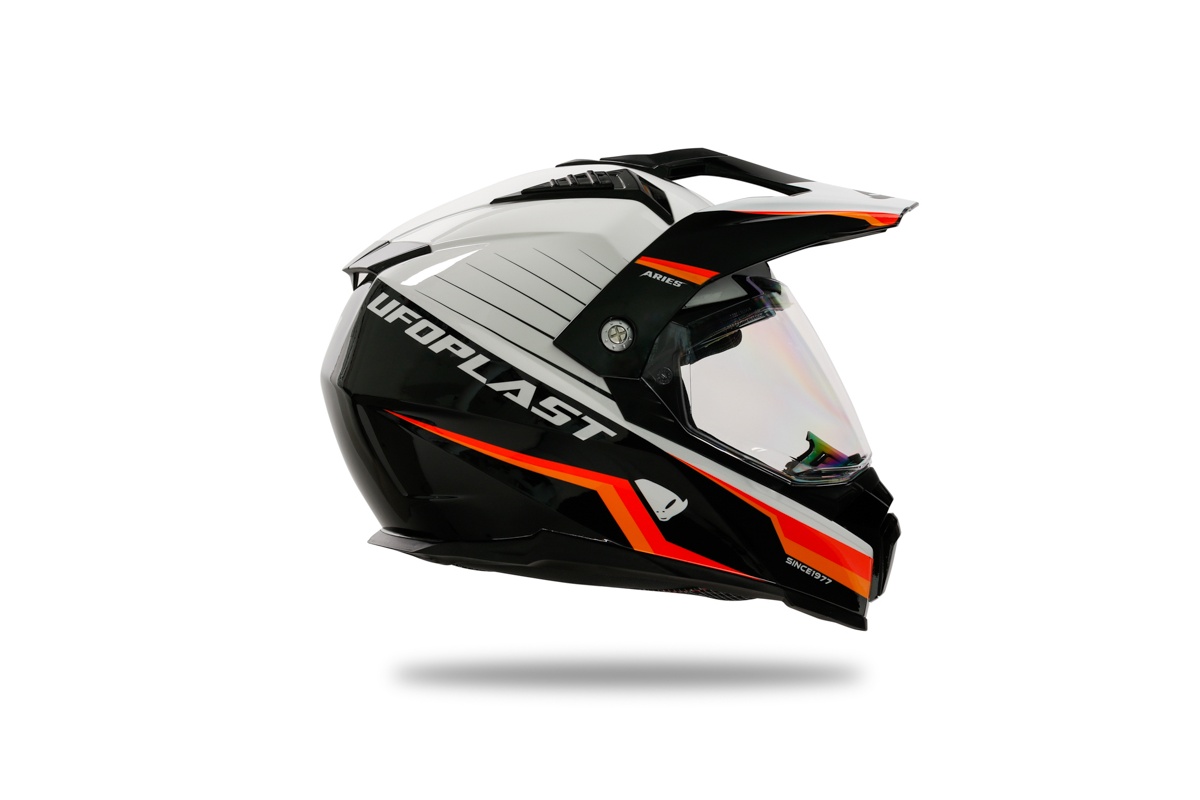 Casco motocross Aries nero e bianco - Caschi - HE13500-WK - Ufo Plast