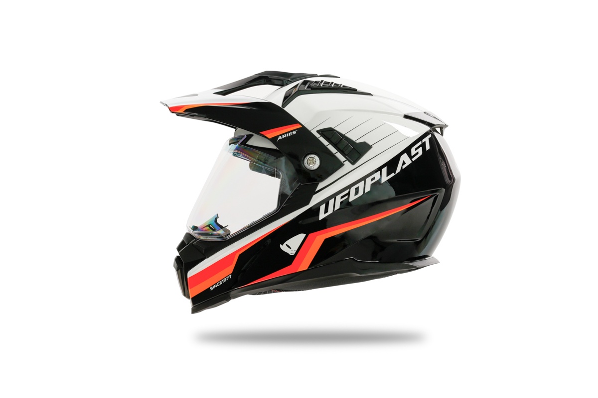 Casco motocross Aries nero e bianco - Caschi - HE13500-WK - Ufo Plast