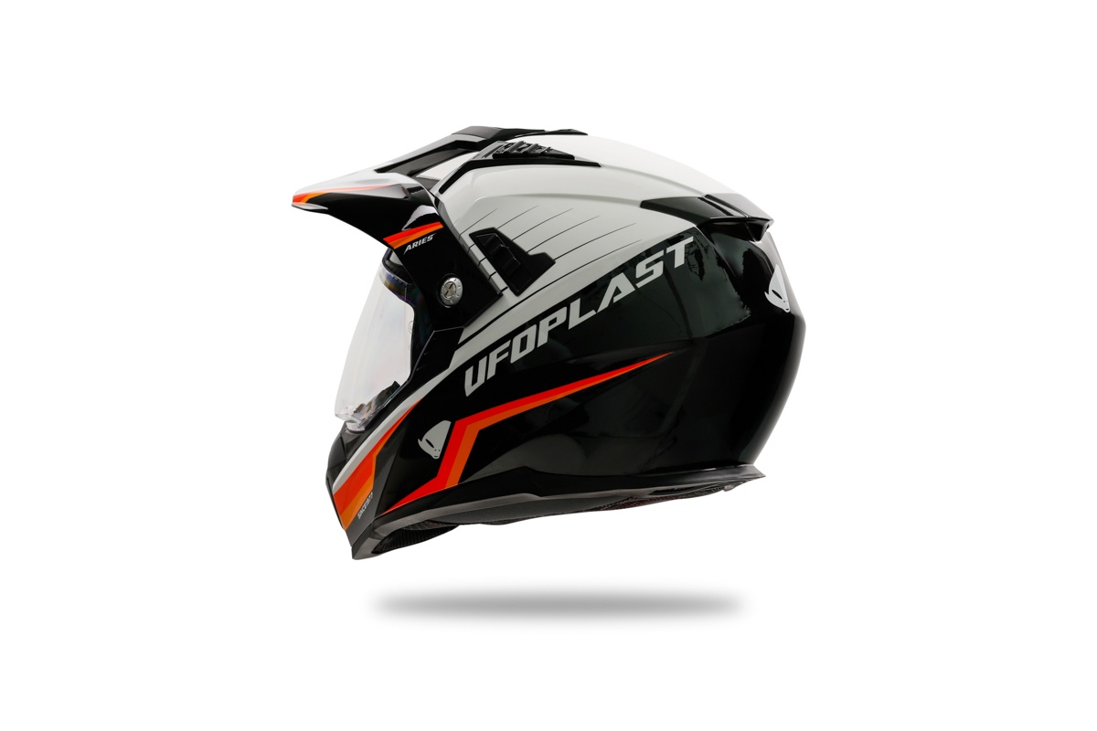 Casco motocross Aries nero e bianco - Caschi - HE13500-WK - Ufo Plast