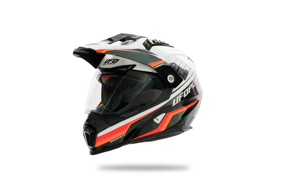 Casco motocross Aries nero e bianco - Caschi - HE13500-WK - Ufo Plast