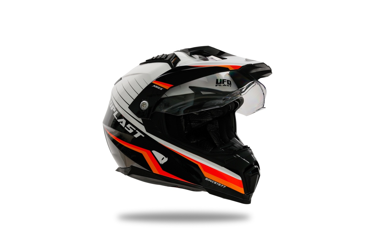 Casco motocross Aries nero e bianco - Caschi - HE13500-WK - Ufo Plast