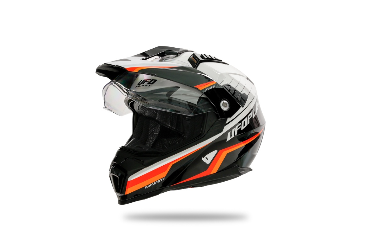 Casco motocross Aries nero e bianco - Caschi - HE13500-WK - Ufo Plast