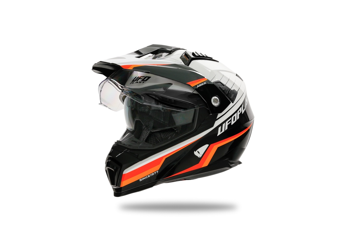 Casco motocross Aries nero e bianco - Caschi - HE13500-WK - Ufo Plast