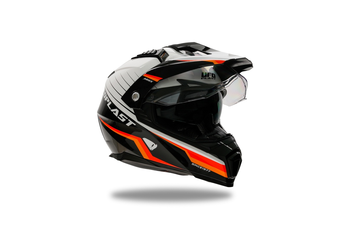 Casco motocross Aries nero e bianco - Caschi - HE13500-WK - Ufo Plast