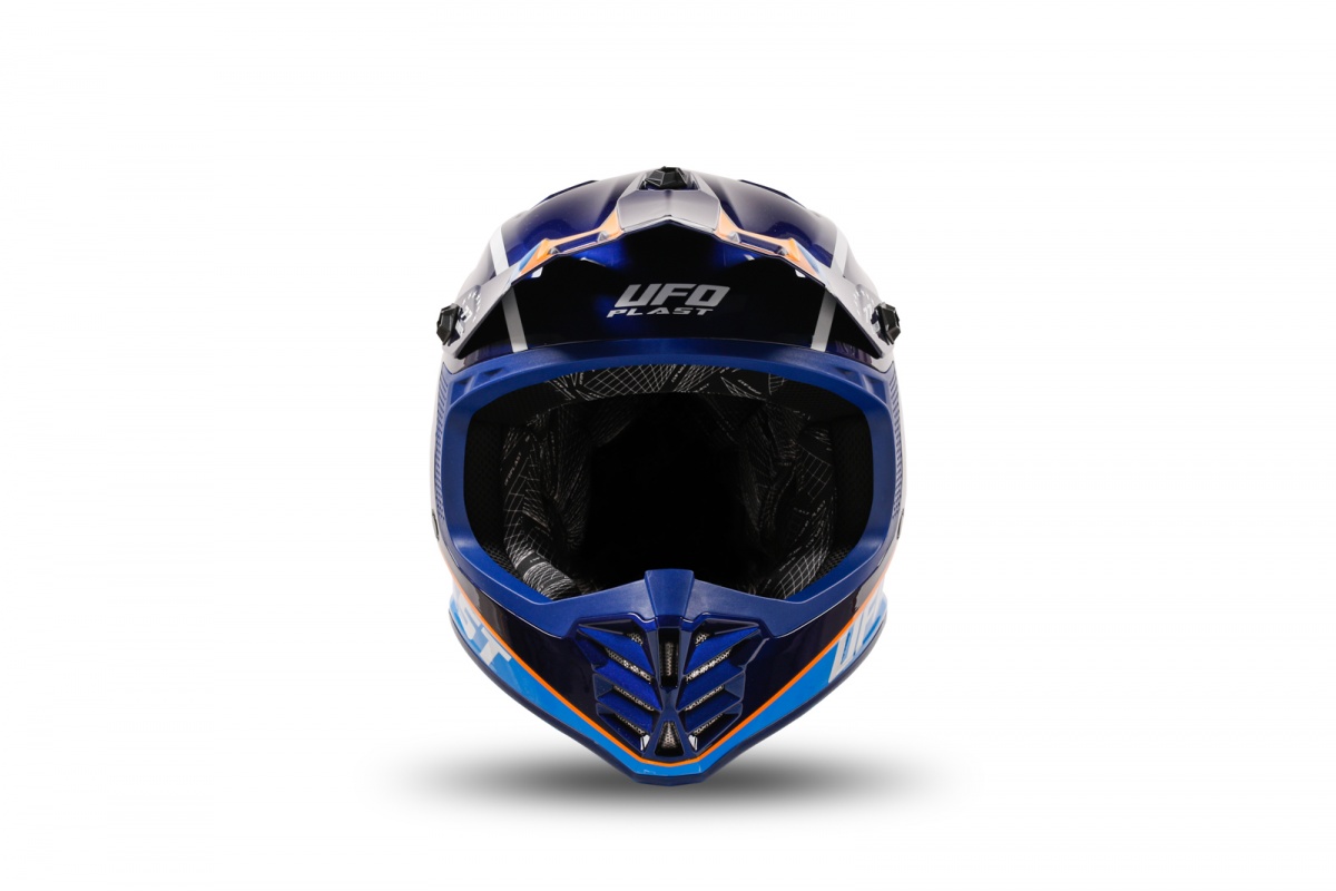 Casco motocross Korey da bambino blu e arancione - Caschi - HE13600-CF - Ufo Plast