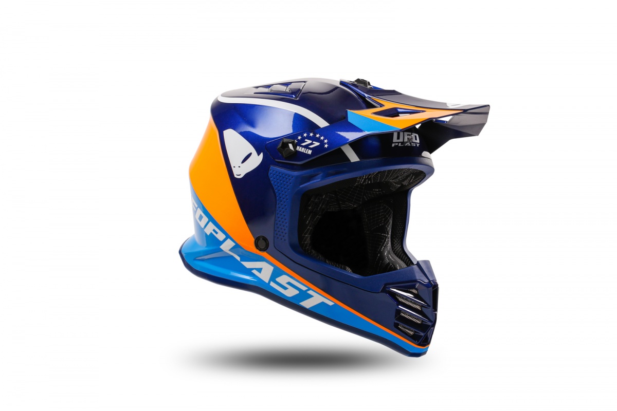 Casco motocross Korey da bambino blu e arancione - Caschi - HE13600-CF - Ufo Plast