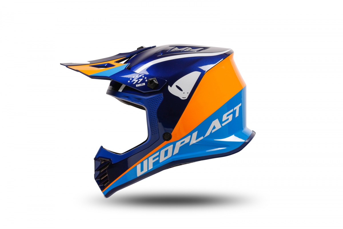 Casco motocross Korey da bambino blu e arancione - Caschi - HE13600-CF - Ufo Plast