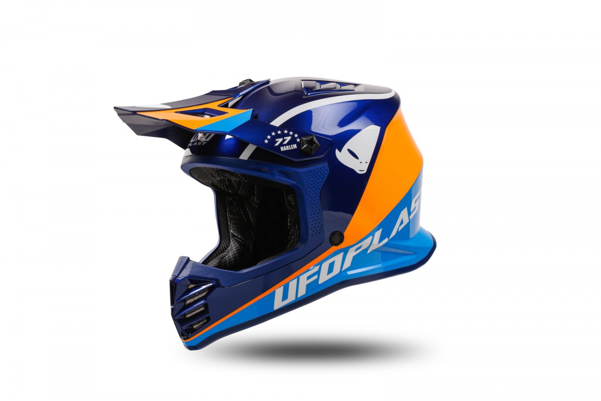 Casco motocross Korey da bambino blu e arancione - Caschi - HE13600-CF - Ufo Plast