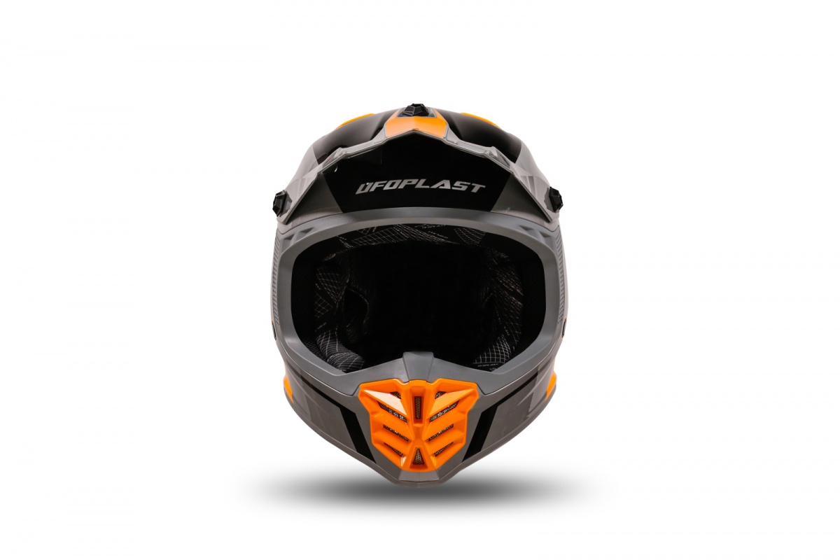 Casco motocross Korey da bambino grigio e arancione - Caschi - HE13600-EF - Ufo Plast