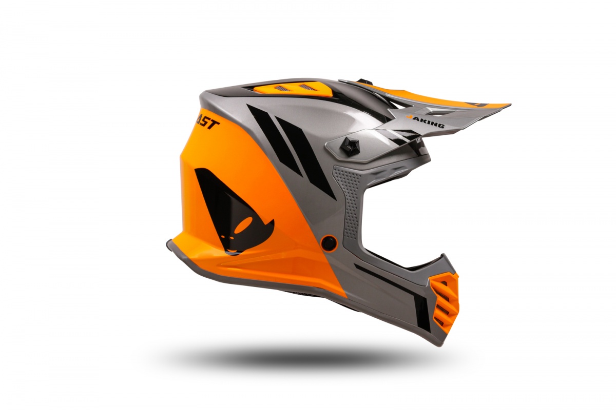 Casco motocross Korey da bambino grigio e arancione - Caschi - HE13600-EF - Ufo Plast