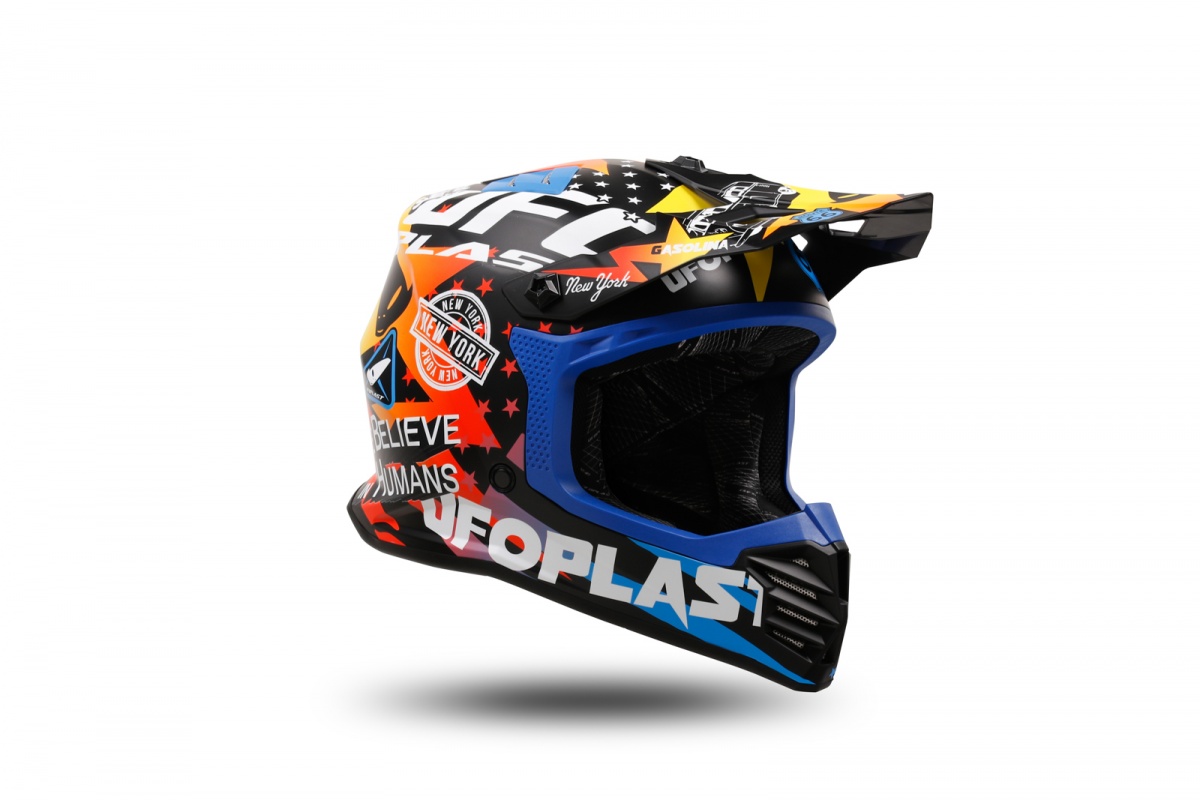 Casco motocross Korey da bambino nero, giallo e blu - Caschi - HE13600-CD - Ufo Plast