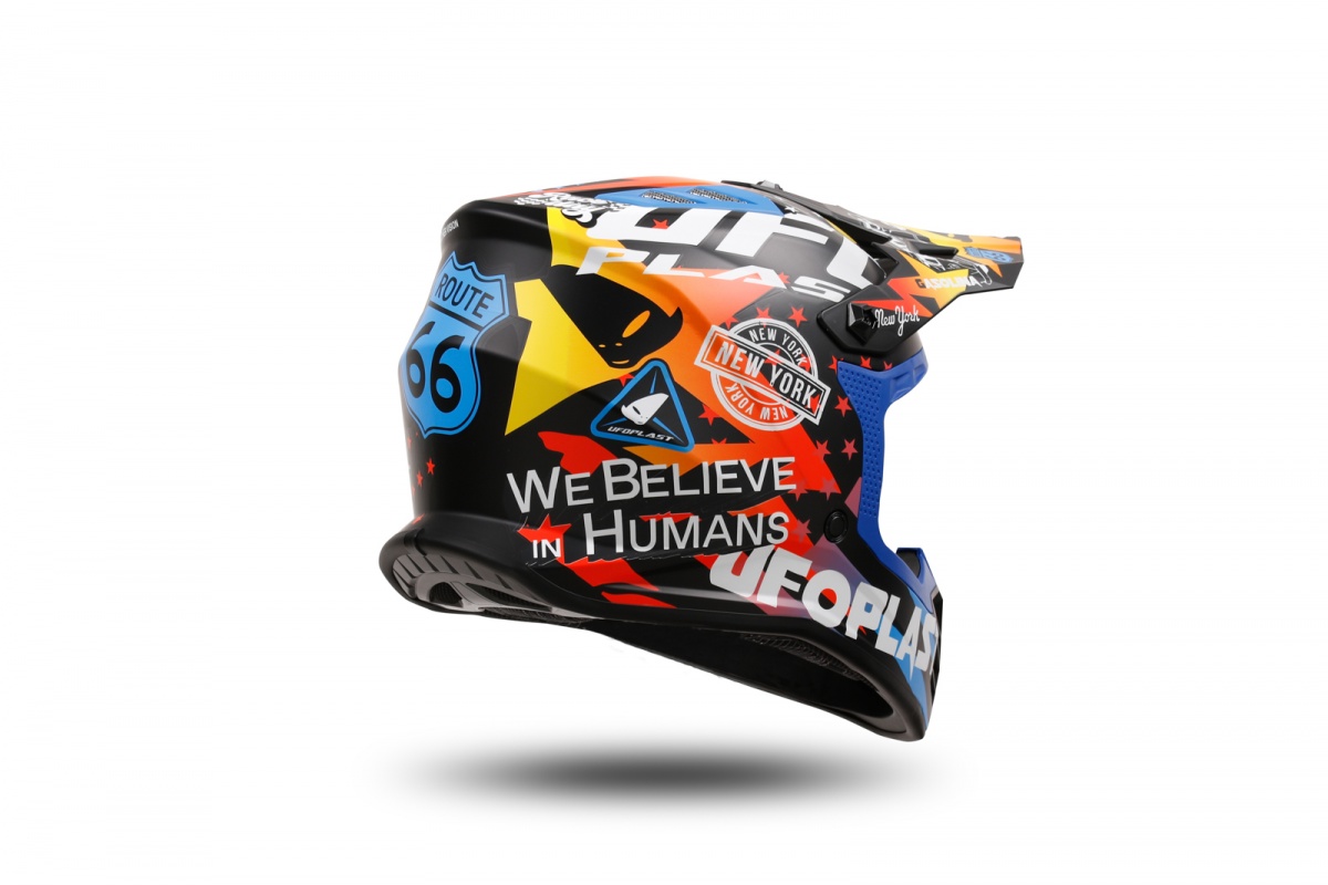 Casco motocross Korey da bambino nero, giallo e blu - Caschi - HE13600-CD - Ufo Plast