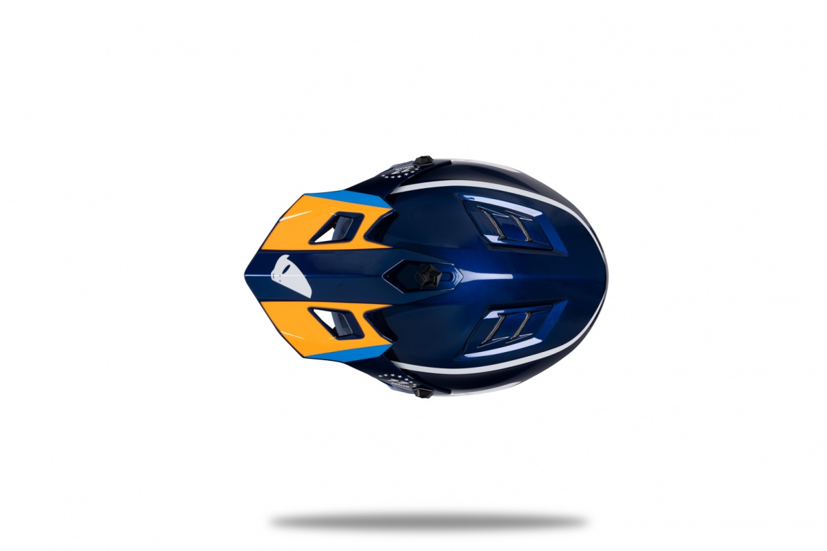 Casco motocross Korey da bambino blu e arancione - Caschi - HE13600-CF - Ufo Plast